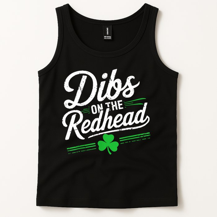 Funny St PatrickS Day Dibs On The Redhead Shamrock Tank Top
