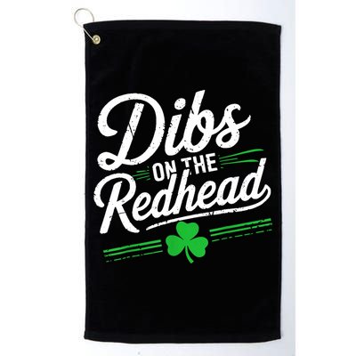 Funny St PatrickS Day Dibs On The Redhead Shamrock Golf Towel