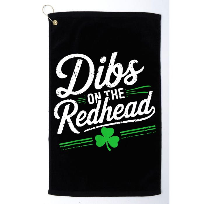 Funny St PatrickS Day Dibs On The Redhead Shamrock Golf Towel