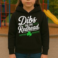 Funny St PatrickS Day Dibs On The Redhead Shamrock Kids Hoodie
