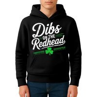 Funny St PatrickS Day Dibs On The Redhead Shamrock Kids Hoodie