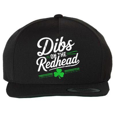 Funny St PatrickS Day Dibs On The Redhead Shamrock Wool Snapback Cap