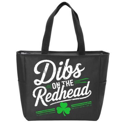 Funny St PatrickS Day Dibs On The Redhead Shamrock Zip Tote Bag