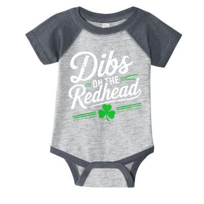 Funny St PatrickS Day Dibs On The Redhead Shamrock Infant Baby Jersey Bodysuit