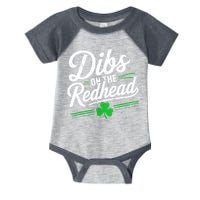 Funny St PatrickS Day Dibs On The Redhead Shamrock Infant Baby Jersey Bodysuit