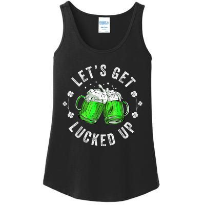 Funny St Patricks Day Lets Get Lucked Up Ladies Essential Tank