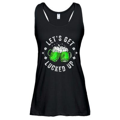 Funny St Patricks Day Lets Get Lucked Up Ladies Essential Flowy Tank