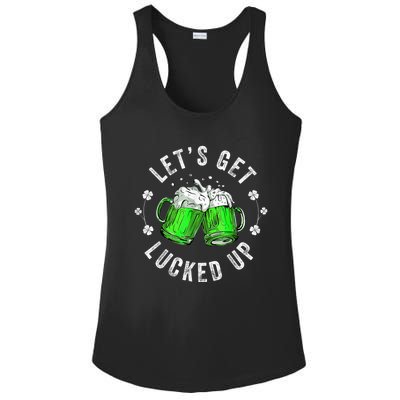 Funny St Patricks Day Lets Get Lucked Up Ladies PosiCharge Competitor Racerback Tank