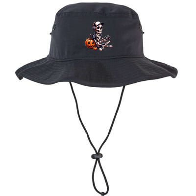 Funny Skeleton Playing Video Game Halloween Gamer Bucket Hat