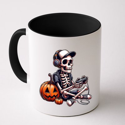 Funny Skeleton Playing Video Game Halloween Gamer Mug