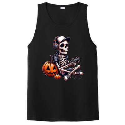 Funny Skeleton Playing Video Game Halloween Gamer PosiCharge Competitor Tank