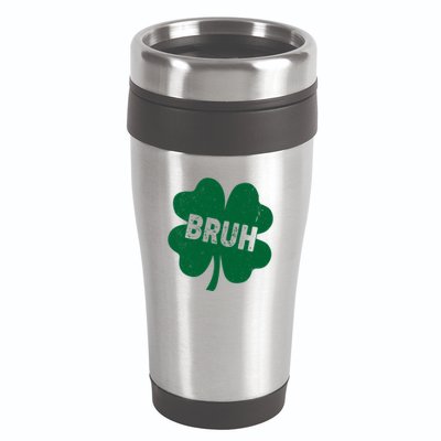 Funny St Patricks Day Bruh Lucky Shamrock Clover 16oz Travel Tumbler