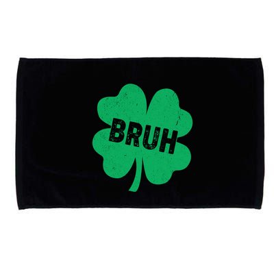 Funny St Patricks Day Bruh Lucky Shamrock Clover Microfiber Hand Towel