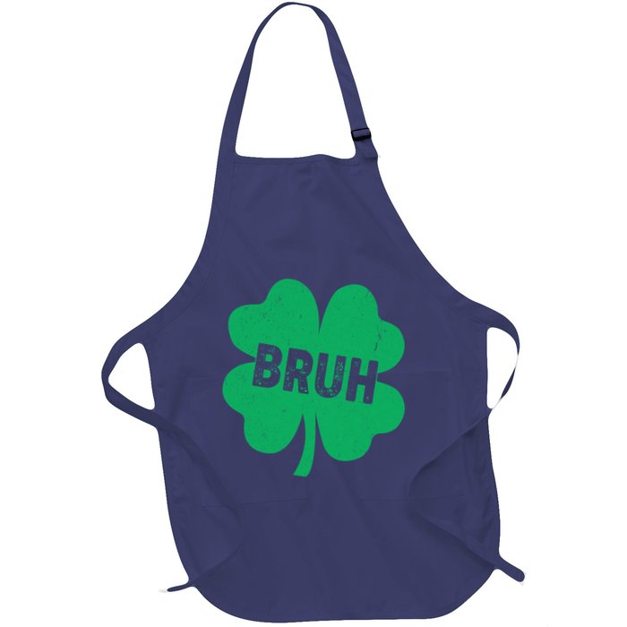 Funny St Patricks Day Bruh Lucky Shamrock Clover Apron