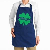 Funny St Patricks Day Bruh Lucky Shamrock Clover Apron