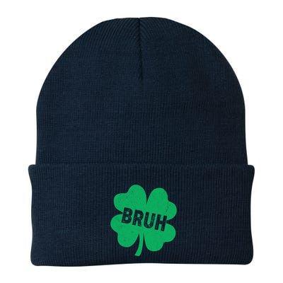 Funny St Patricks Day Bruh Lucky Shamrock Clover Beanie