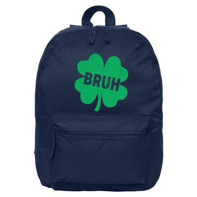 Funny St Patricks Day Bruh Lucky Shamrock Clover 16 in Basic Backpack