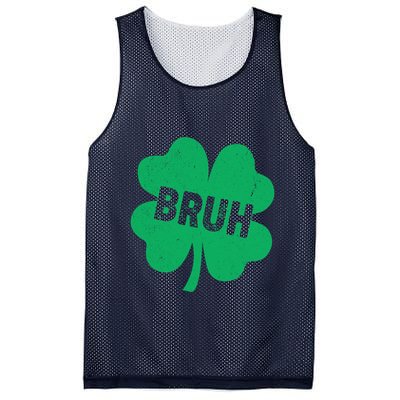 Funny St Patricks Day Bruh Lucky Shamrock Clover Mesh Reversible Basketball Jersey Tank