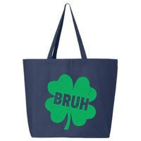 Funny St Patricks Day Bruh Lucky Shamrock Clover 25L Jumbo Tote