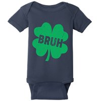 Funny St Patricks Day Bruh Lucky Shamrock Clover Baby Bodysuit