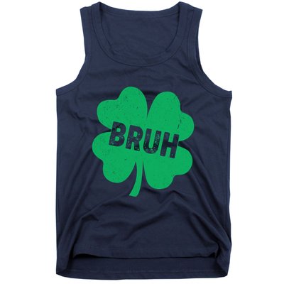 Funny St Patricks Day Bruh Lucky Shamrock Clover Tank Top
