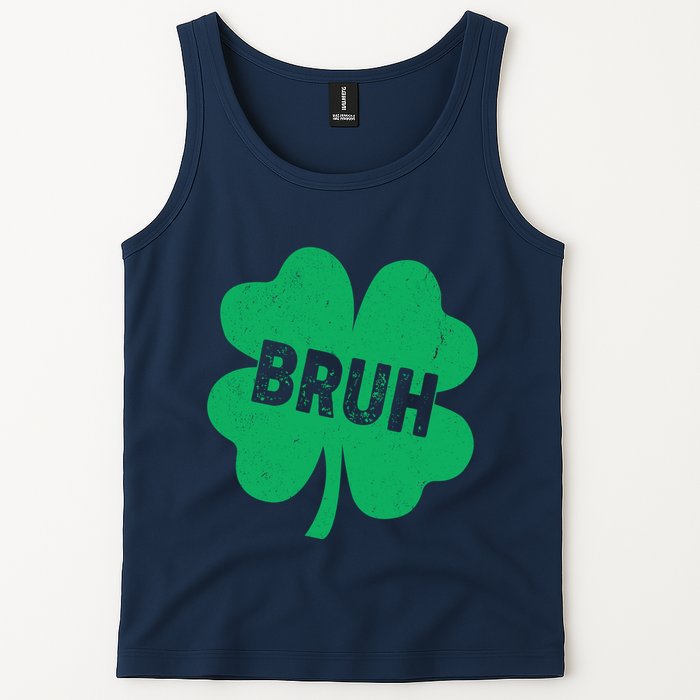 Funny St Patricks Day Bruh Lucky Shamrock Clover Tank Top