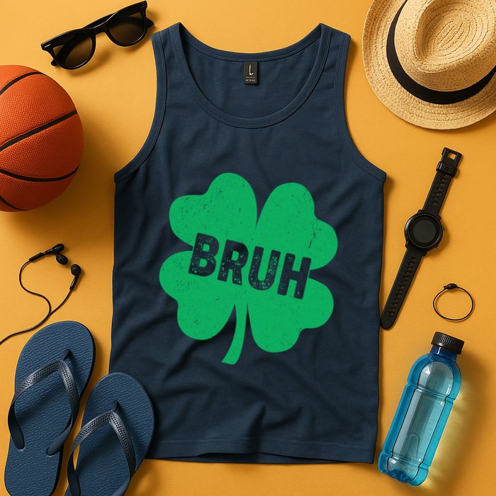 Funny St Patricks Day Bruh Lucky Shamrock Clover Tank Top