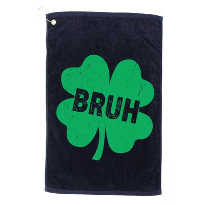 Funny St Patricks Day Bruh Lucky Shamrock Clover Golf Towel