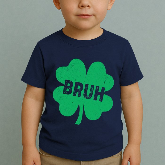 Funny St Patricks Day Bruh Lucky Shamrock Clover Toddler T-Shirt