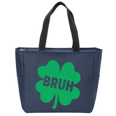 Funny St Patricks Day Bruh Lucky Shamrock Clover Zip Tote Bag