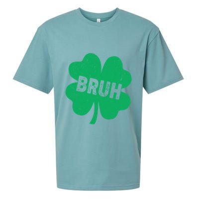 Funny St Patricks Day Bruh Lucky Shamrock Clover Sueded Cloud Jersey T-Shirt