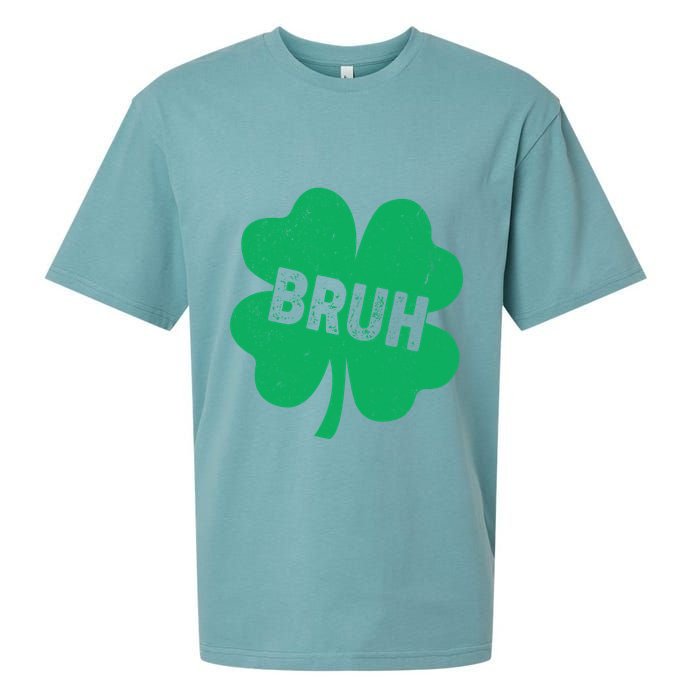 Funny St Patricks Day Bruh Lucky Shamrock Clover Sueded Cloud Jersey T-Shirt