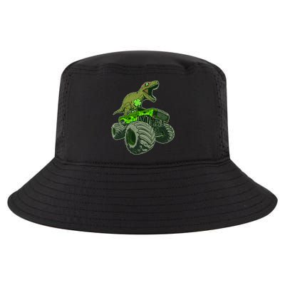 Funny St Patrick's Day Lucky Trex Dinosaur Riding Monster Truck Cool Comfort Performance Bucket Hat