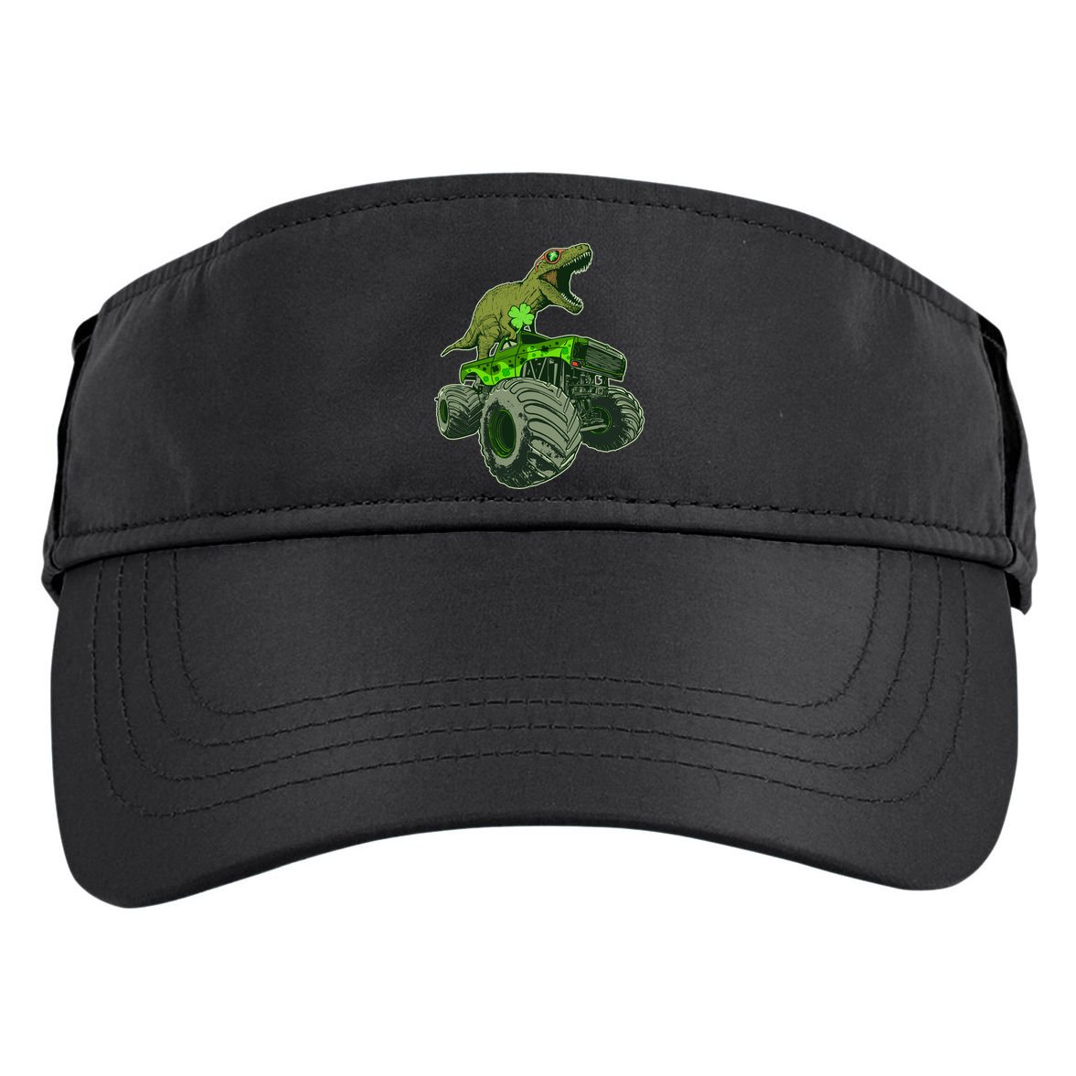 Funny St Patrick's Day Lucky Trex Dinosaur Riding Monster Truck Adult Drive Performance Visor