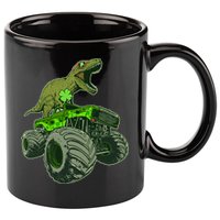 Funny St Patrick's Day Lucky Trex Dinosaur Riding Monster Truck 11oz C Handle Ceramic Mug