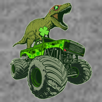 Funny St Patrick's Day Lucky Trex Dinosaur Riding Monster Truck Sweatshirt