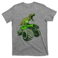 Funny St Patrick's Day Lucky Trex Dinosaur Riding Monster Truck T-Shirt