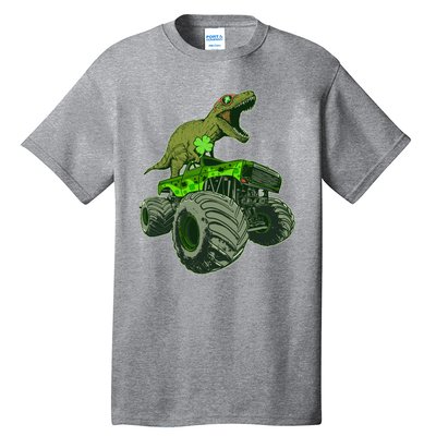 Funny St Patrick's Day Lucky Trex Dinosaur Riding Monster Truck Tall T-Shirt