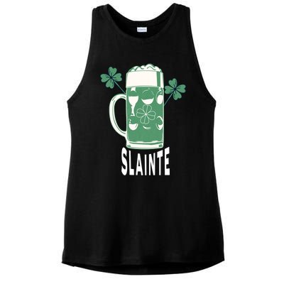 Funny St Patricks Day Shamrock Irish Beer Ing Slainte Gift Ladies PosiCharge Tri-Blend Wicking Tank