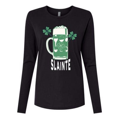 Funny St Patricks Day Shamrock Irish Beer Ing Slainte Gift Womens Cotton Relaxed Long Sleeve T-Shirt