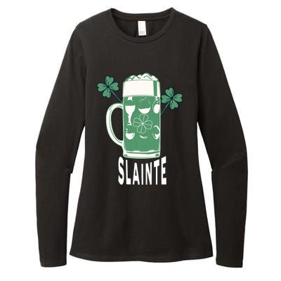 Funny St Patricks Day Shamrock Irish Beer Ing Slainte Gift Womens CVC Long Sleeve Shirt