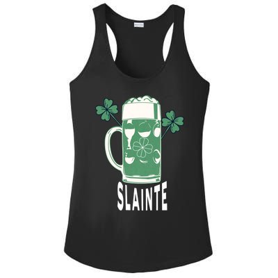 Funny St Patricks Day Shamrock Irish Beer Ing Slainte Gift Ladies PosiCharge Competitor Racerback Tank