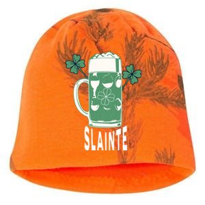 Funny St Patricks Day Shamrock Irish Beer Ing Slainte Gift Kati - Camo Knit Beanie