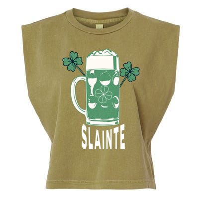 Funny St Patricks Day Shamrock Irish Beer Ing Slainte Gift Garment-Dyed Women's Muscle Tee