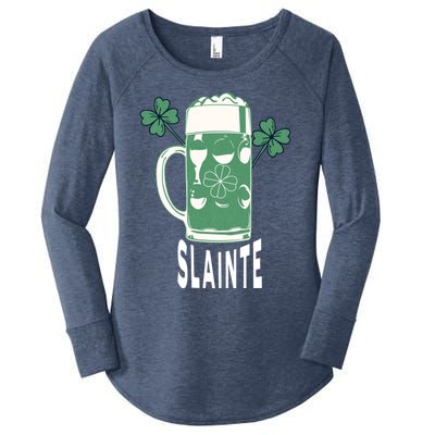 Funny St Patricks Day Shamrock Irish Beer Ing Slainte Gift Women's Perfect Tri Tunic Long Sleeve Shirt