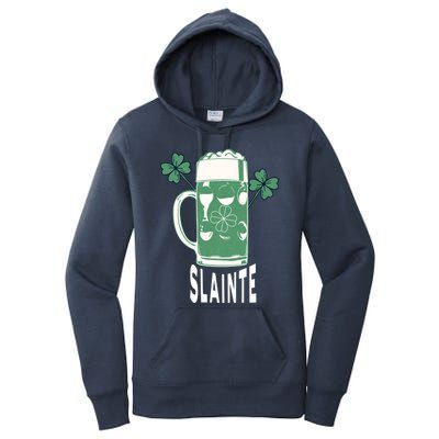 Funny St Patricks Day Shamrock Irish Beer Ing Slainte Gift Women's Pullover Hoodie