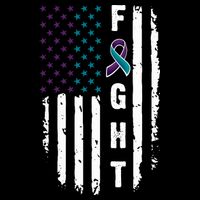 Fight Suicide Prevention Teal Purple Ribbon US Flag Baby Bodysuit