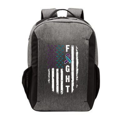 Fight Suicide Prevention Teal Purple Ribbon US Flag Vector Backpack