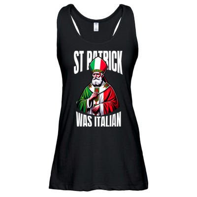 Funny St Patrick Was Italian St PatrickS Day Italian Flag Ladies Essential Flowy Tank