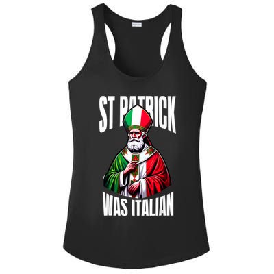 Funny St Patrick Was Italian St PatrickS Day Italian Flag Ladies PosiCharge Competitor Racerback Tank